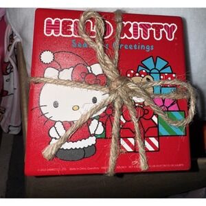 Nwt Sanrio Hello Kitty Christmas Holiday Coasters Castlecore Whimsy Anime Gift